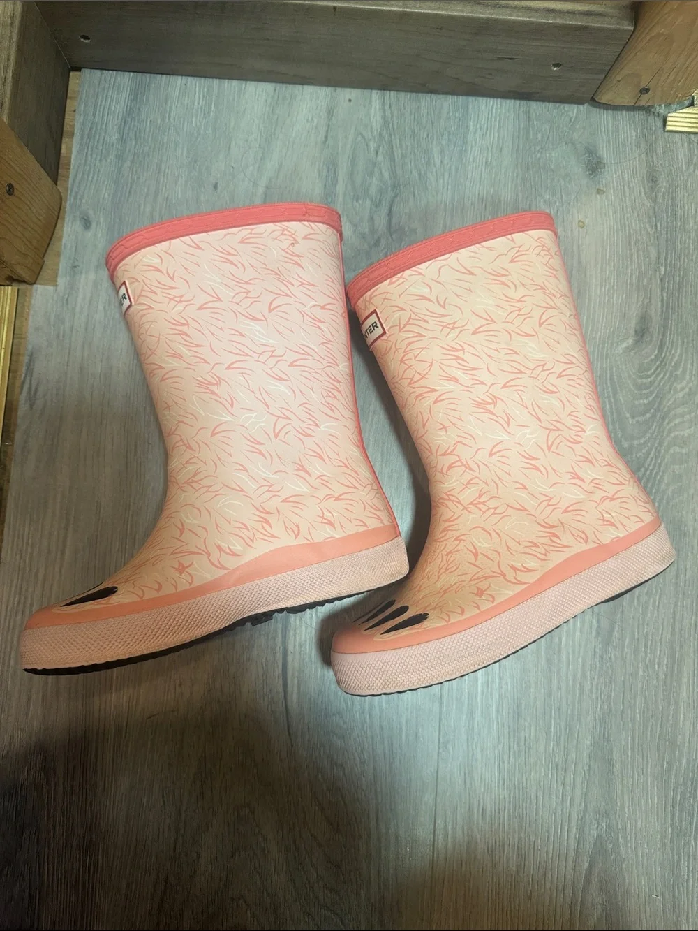 Hunter Kids Pink Patterned Rain Boots